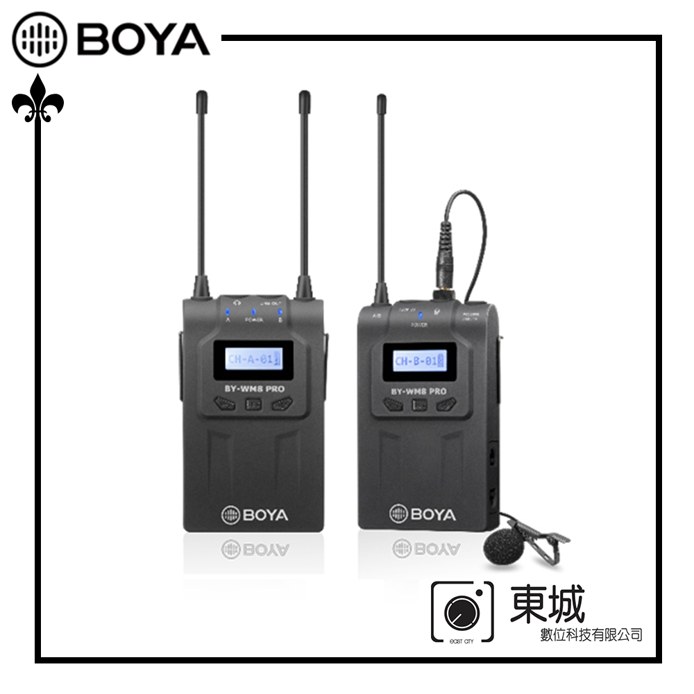 BOYA 博雅 BY-WM8 Pro-K1 一對一超高頻雙通道無線麥克風 (東城代理公司貨)