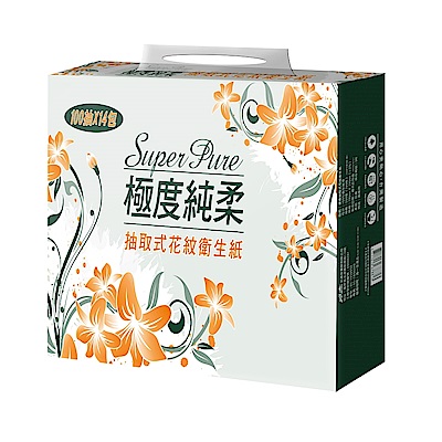 Superpure極度純柔抽取式花紋衛生紙100抽84包/箱