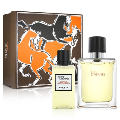 HERMES 愛馬仕 大地男性淡香水禮盒-淡香水100ml+沐浴精80ml