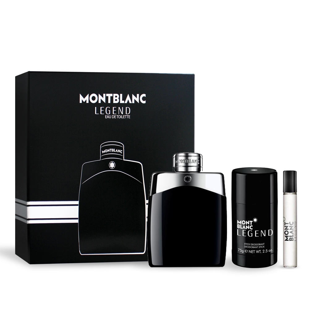 MONTBLANC 萬寶龍 傳奇經典男性淡香水禮盒(淡香水100ml+7.5ml+體香膏75g)-公司貨