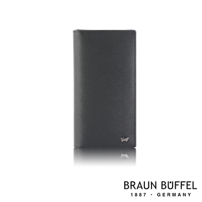 【BRAUN BUFFEL 德國小金牛】台灣總代理 波索 15卡拉鍊零錢袋長夾-黑色/BF386-631-BK