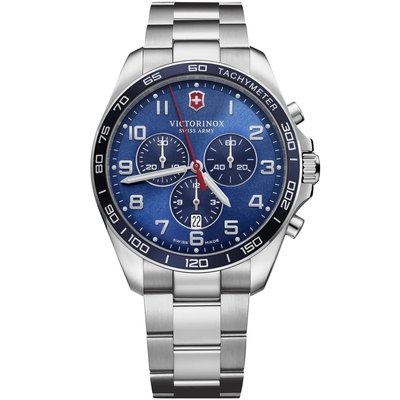 VICTORINOX瑞士維氏 Fieldforce 經典計時腕錶-藍 42mm / VISA-241901