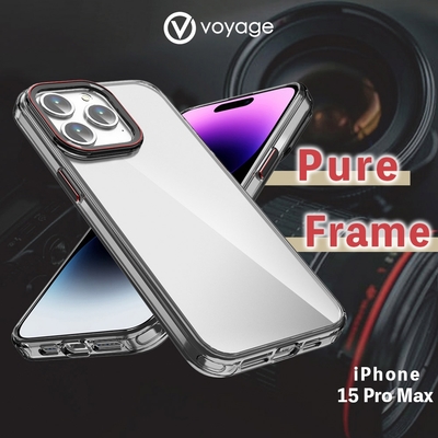 VOYAGE 抗摔防刮保護殼-Pure Frame-透黑-iPhone 15 Pro Max (6.7 )