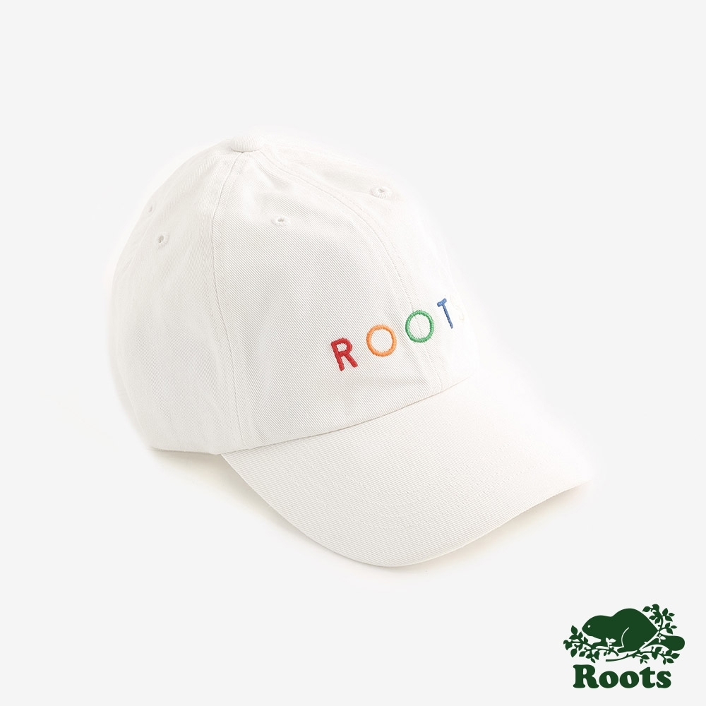 Roots配件- 彩色刺繡棒球帽-米白色