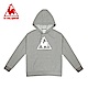 le coq sportif 法國公雞牌經典LOGO印花落肩連帽T恤 男-灰 product thumbnail 1