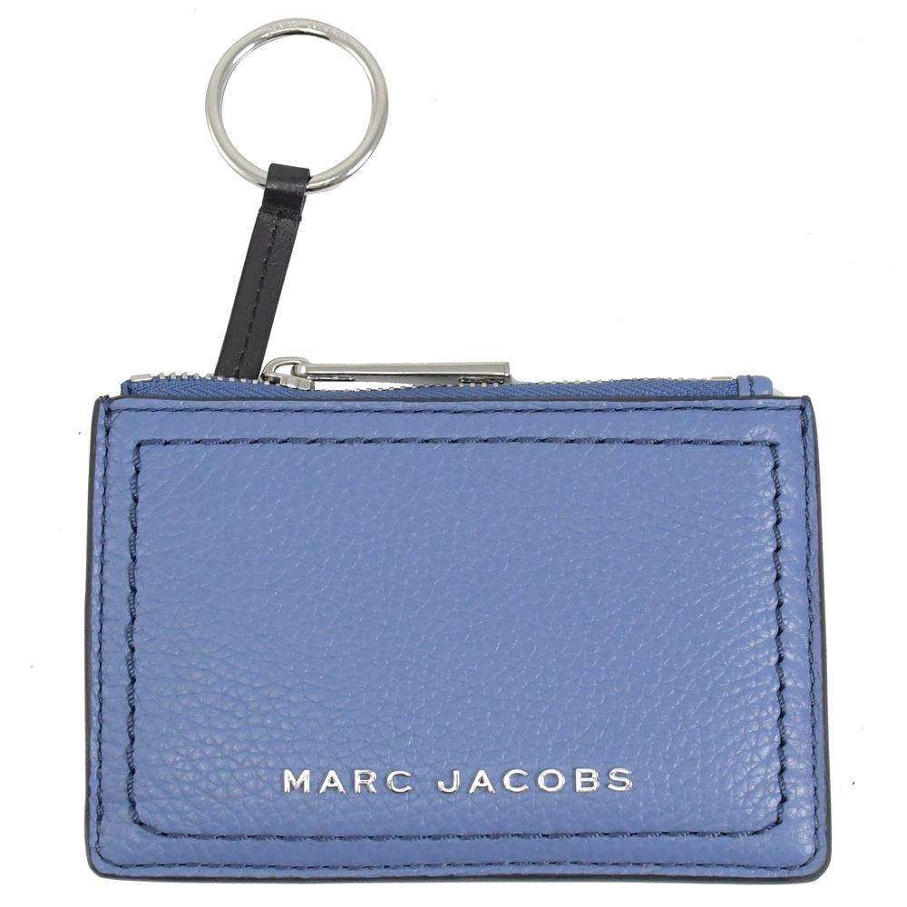 MARC JACOBS 金屬LOGO 3卡鑰匙吊環零錢包(薰衣草紫)