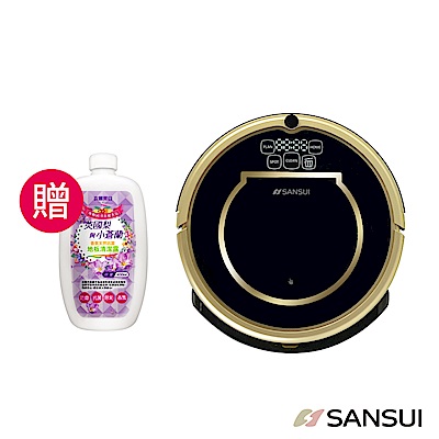 SANSUI山水Wifi無線智慧掃地機器人(黑金)SC-A3贈小蒼蘭地板清潔劑400ml