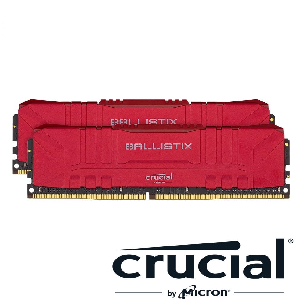 美光 Crucial Ballistix D4 3200/16G(8G*2)紅 雙通