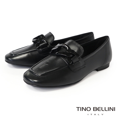 Tino Bellini 巴西進口菱形飾扣方頭樂福鞋FYLT037(黑色)