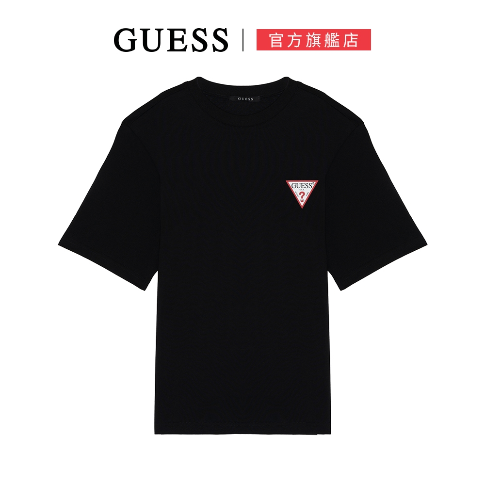 【GUESS】簡約經典倒三角LOGO短T (四色可選)