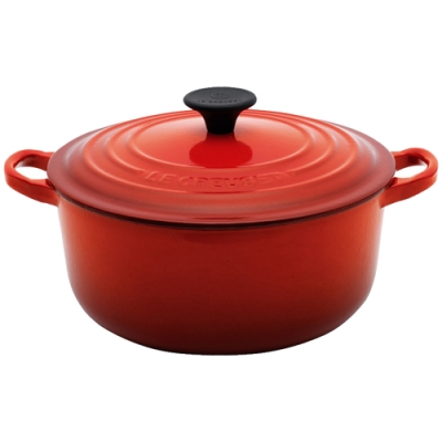 LE CREUSET 琺瑯鑄鐵圓鍋26cm-櫻桃紅