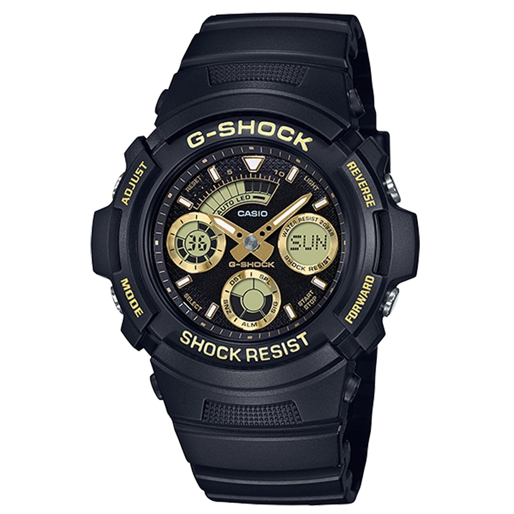 CASIO 卡西歐G-SHOCK三眼雙顯休閒腕錶-金色(AW-591GBX-1A9) | G-SHOCK