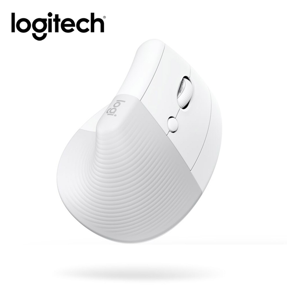 羅技 logitech Lift 人體工學垂直滑鼠for Mac-珍珠白