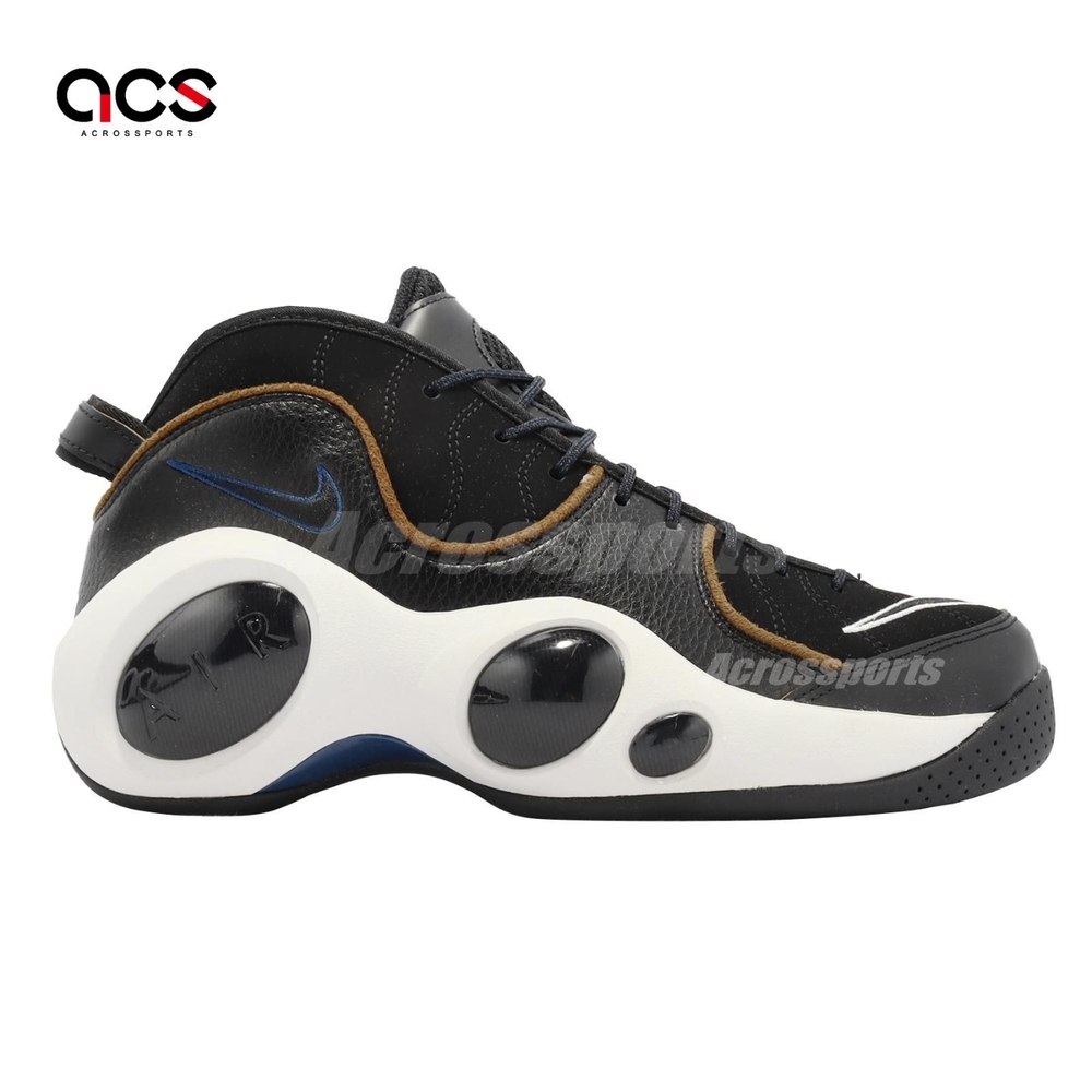 Nike 車輪鞋Air Zoom Flight 95 復古籃球鞋黑白皮革男鞋KIDD 休閒鞋