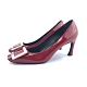 ROGER VIVIER Trompette 漆皮 70mm 方釦 高跟鞋 紅色 尺寸36號 product thumbnail 1