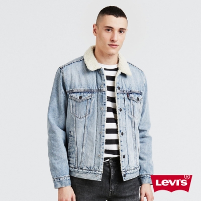 Levis 男款 牛仔外套 Typer 3經典修身版型 淺藍水洗 Sherpa棉花絨