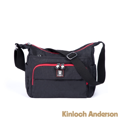 【Kinloch Anderson】極簡耀色 輕巧休閒前袋造型側背包 -黑色
