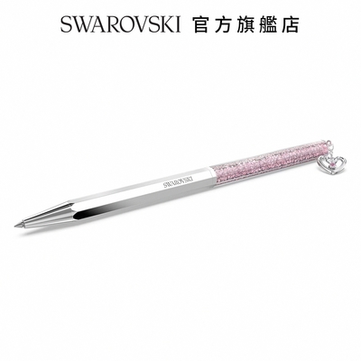 SWAROVSKI 施華洛世奇 圓珠筆心形, 粉紅色, 鍍鉻