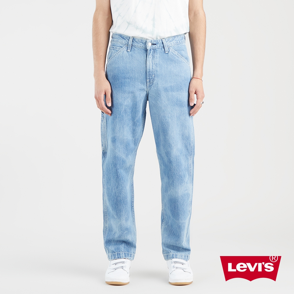 Levis 男款 Stay Loose復古寬鬆版繭型牛仔褲 精工水波紋水洗 天絲棉