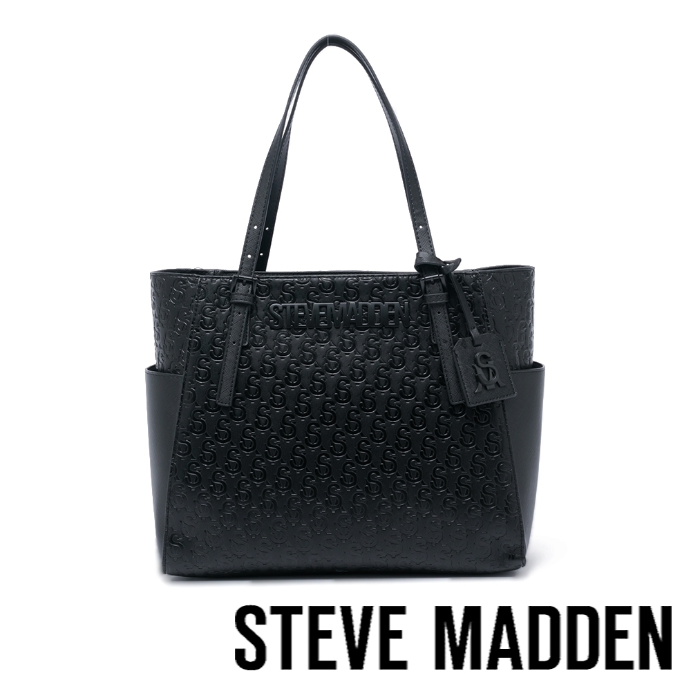 STEVE MADDEN-BEBONIE 低調壓紋拖特包-黑色