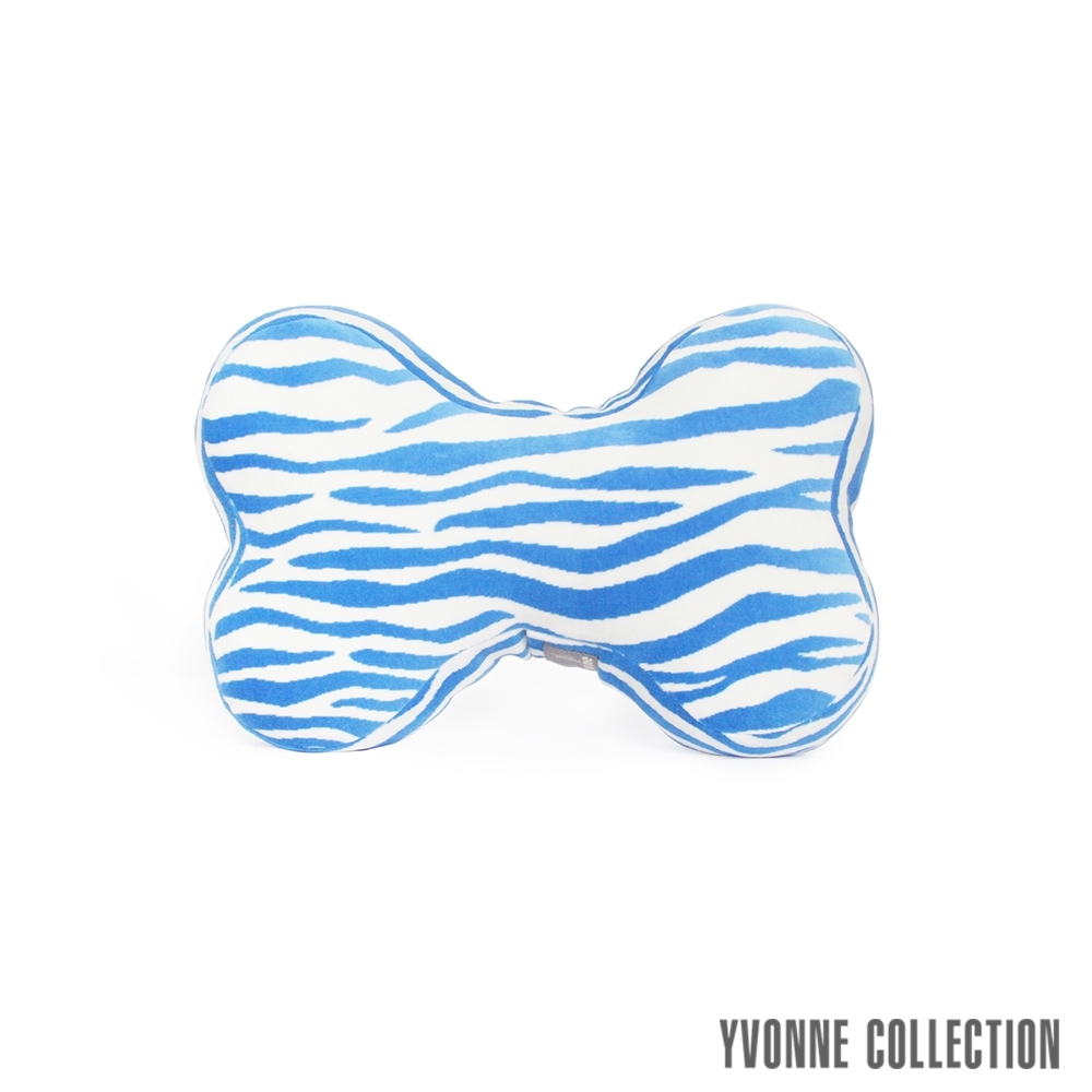 Yvonne Collection 斑馬紋小骨頭抱枕-藍
