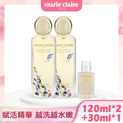 【marie claire 美麗佳人】賦活精華潔顏露120ml*2瓶+30ml*1瓶