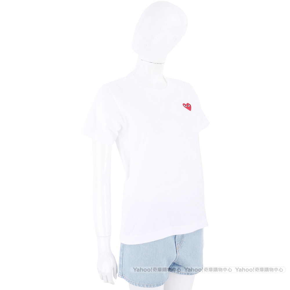 川久保玲COMME des GARCONS PLAY 白色愛心刺繡T恤Tee | 精品服飾/鞋子