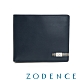 ZODENCE MAN格紋系列進口牛皮對稱11卡短夾 藍 product thumbnail 1