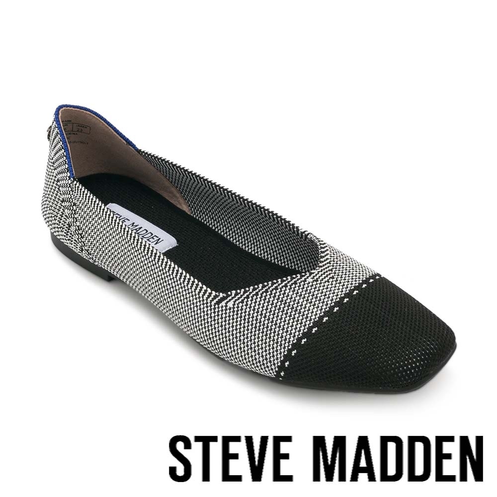 STEVE MADDEN-ANN 拼接鑽面平底鞋-銀色