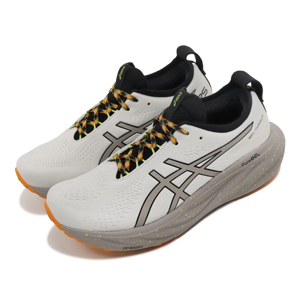 Asics 慢跑鞋 GEL-Nimbus 25 TR 男鞋 米白 黑 厚底 緩衝 運動鞋 路跑 戶外 亞瑟士 1011B769200