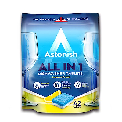 Astonish英國潔 全效洗碗機專用洗碗錠(檸檬清新20g X 42錠/包)
