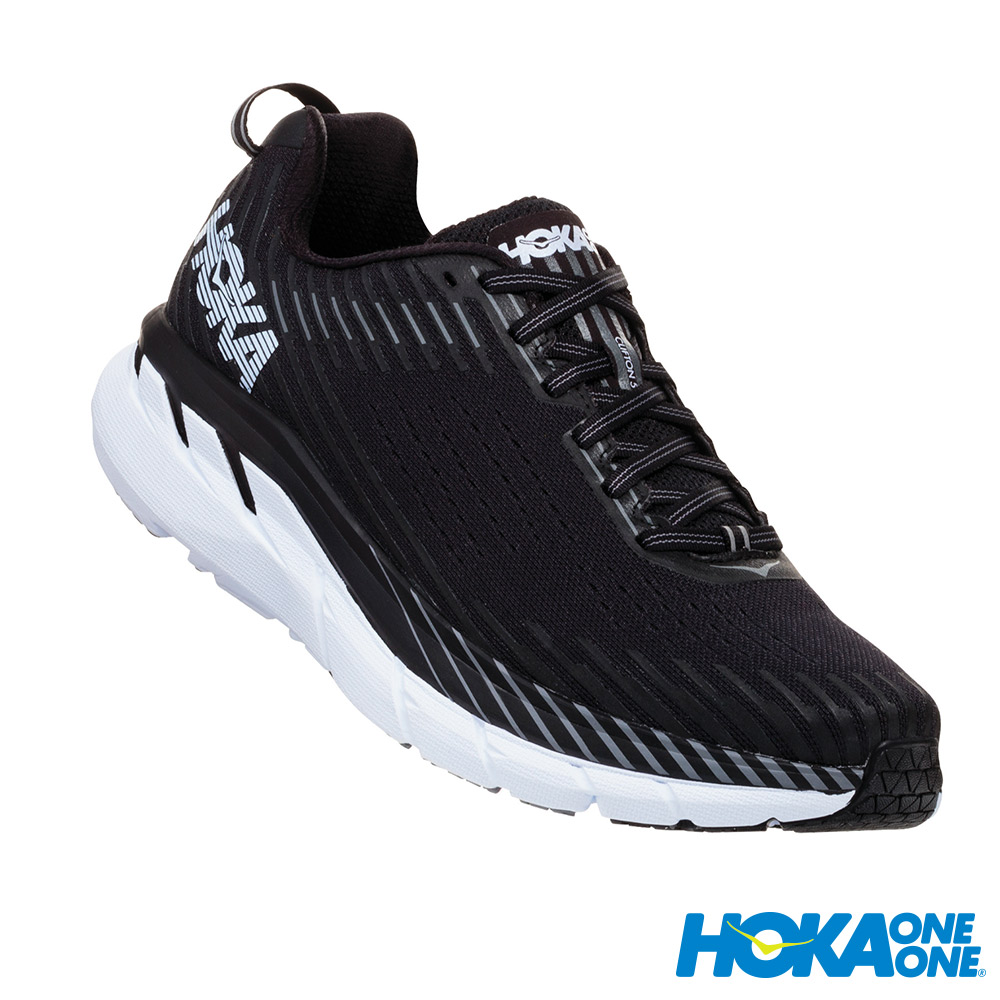 HOKA ONE ONE 男 Clifton 5 路跑鞋 科技網布 黑白