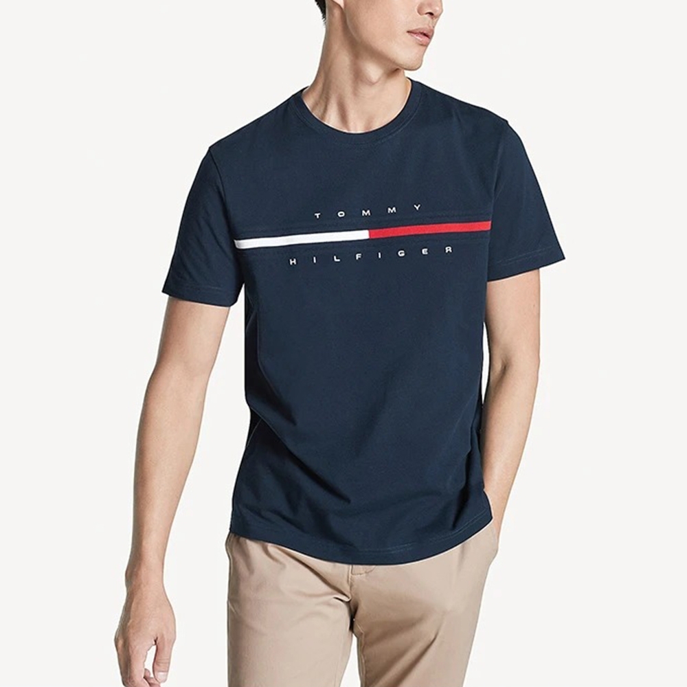 TOMMY 年度爆款經典Logo圖案短袖T恤-深藍色