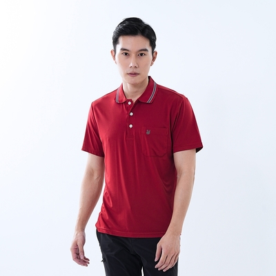 【遊遍天下】MIT台灣製男款抗UV防曬涼感吸濕排汗機能POLO衫GS1003紅色
