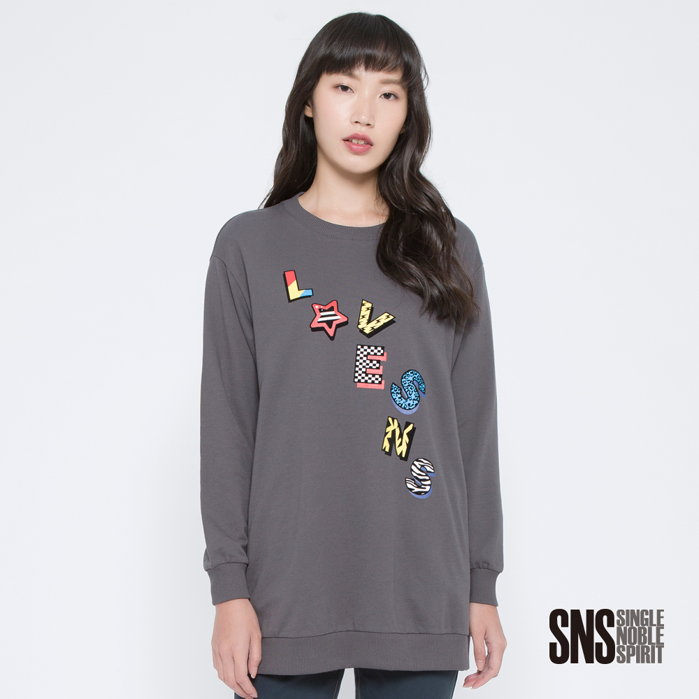 SNS 美式漫畫風燙印字母設計衛衣(2色)