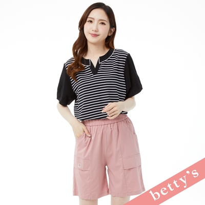 betty’s貝蒂思　  腰鬆緊舒適剪裁素色短褲(粉紅色)