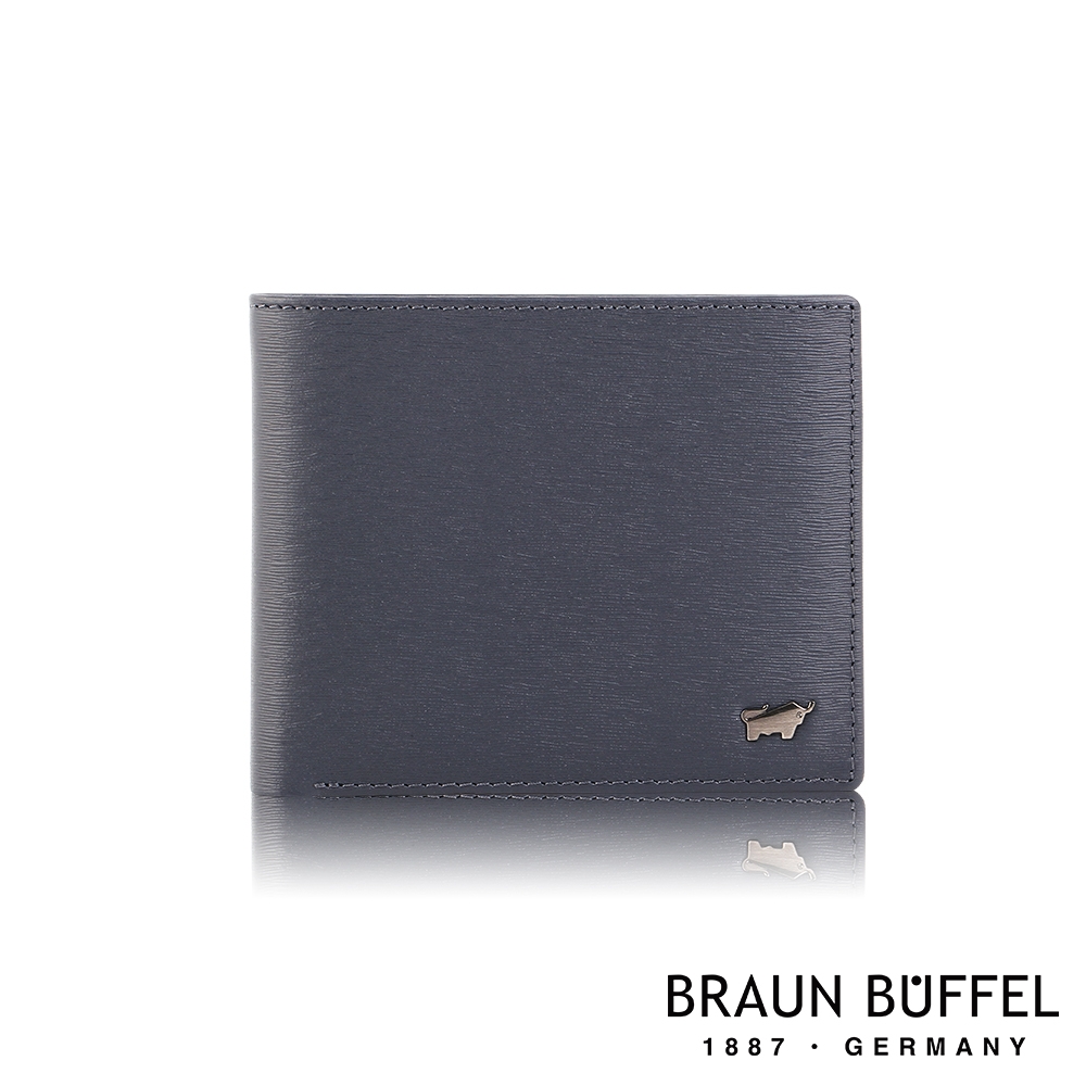 【BRAUN BUFFEL 德國小金牛】台灣總代理 波索 5卡透明窗皮夾-藍色/BF386-316-NY