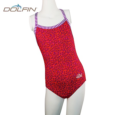 美國DOLFIN 女童運動連身泳裝 Pom Pom Pink