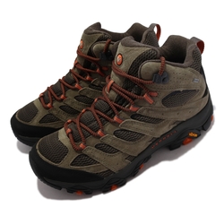 Merrell 戶外鞋 Moab 3 Mid GTX 男鞋 中筒 防水 真皮 支撐避震 耐磨黃金大底 登山 綠 黑 ML035791