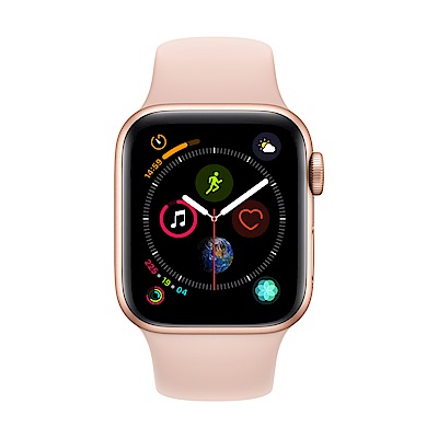 [無卡分期-12期] Apple Watch S4 GPS 40mm 金色鋁錶殼搭粉色錶帶