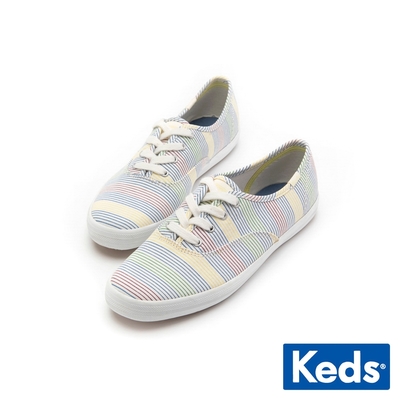 Keds CHAMPION 彩虹細線休閒鞋-白 9223W113438