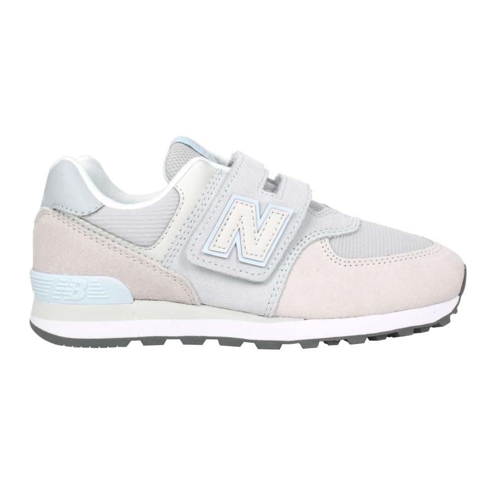 NEWBALANCE NEW BALANCE女中童休閒運動鞋-WIDE-麂皮 574系列 N字鞋 NB PV574WN1 灰水藍