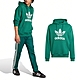 adidas 帽T Classics Trefoil 男款 綠 白 抽繩 基本款 連帽上衣 三葉草 愛迪達 IM9407 product thumbnail 1