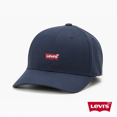 Levis 男女同款 可調式環釦丹寧棒球帽 / 精工刺繡Logo / FLEXFIT 110吸濕排汗 藍