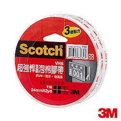 3M 118超強悍雙面泡棉膠帶 (24mmx2YD)