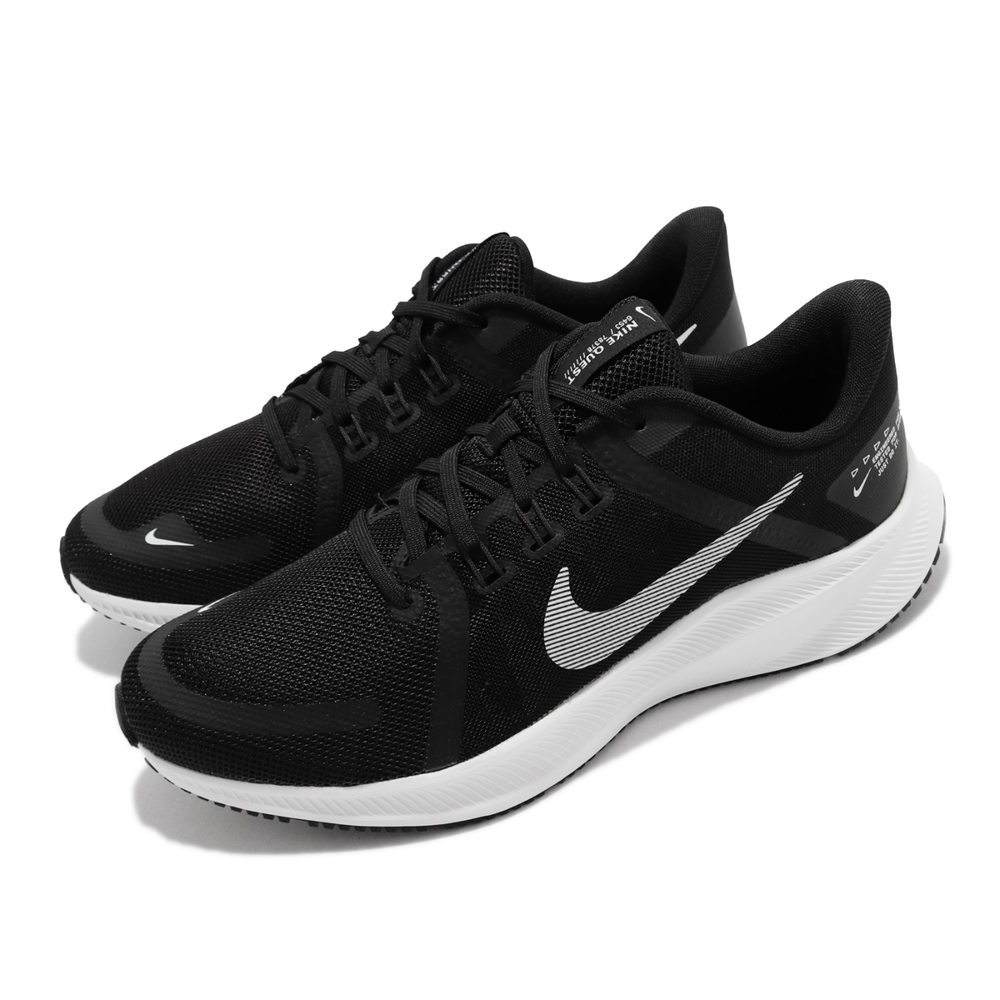 Nike 慢跑鞋 Quest 4 輕量 運動 男鞋 避震 包覆 支撐 透氣網布 球鞋 黑 白 DA1105-006