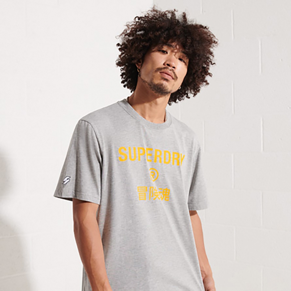 SUPERDRY 男裝 短Tee CORPORATE LOGO TEE 灰