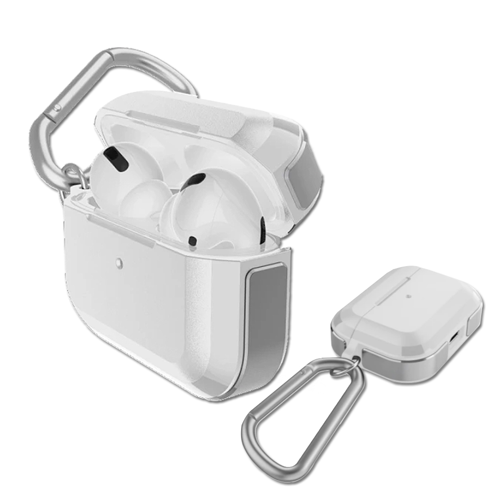 刀鋒TREK Apple AirPods Pro 鋁合金雙料藍牙耳機盒保護套(極簡風暴白)