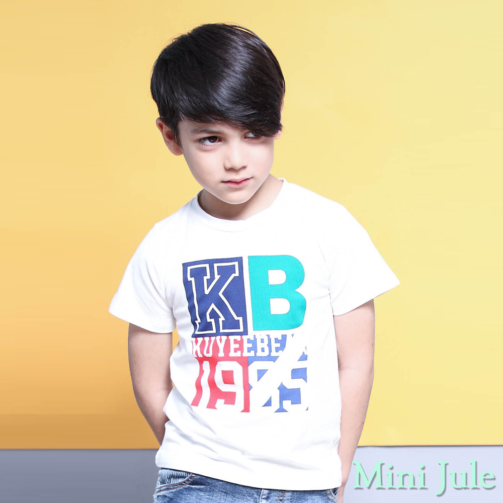 Mini Jule 上衣 1985撞色字母印花短袖T恤(白)