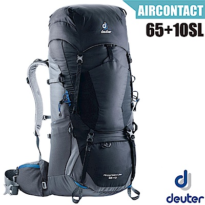 德國 Deuter Aircontact Lite 65+10L 專業輕量拔熱透氣背包_黑